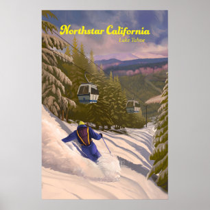 Northstar California Lake Tahoe Skigebiet Reise Poster