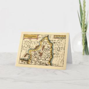Northumberland Comté Angleterre Ancien Carte Antiq