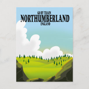 Northumberland England Reiseplakat Postkarte