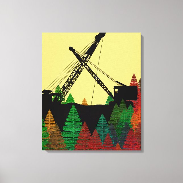 Northwest Crawler Crane in Track Fantasy Art Leinwanddruck (Vorderseite)