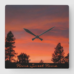Northwest Sunset Wall Clock Quadratische Wanduhr