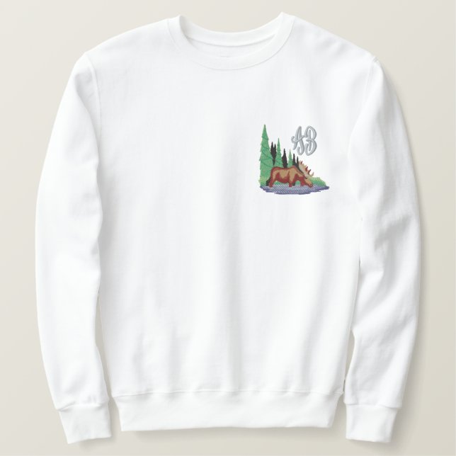 Northwoods & Monogram Embroidery Besticktes Sweatshirt (Design vorne)