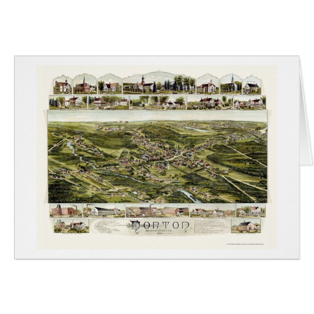 Norton, panoramische Karte MAs - 1891 (Vorderseite (Horizontal))