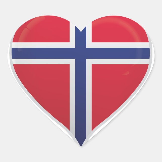 Norvège amour drapeau orgueil autocollant coeur (Devant)