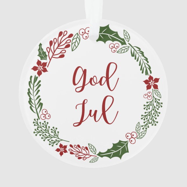 Norvège et Suède Joyeux Noël Wreath God Jul (dos)