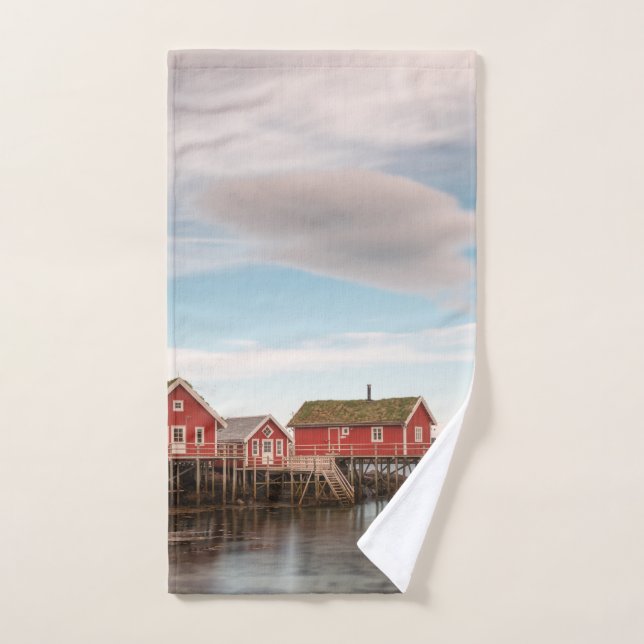 Norvège Lofoten Village de pêche (Serviette à main)