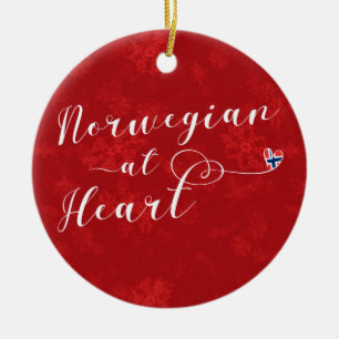 Norvégien Au Coeur, Ornement Arbre De Noël