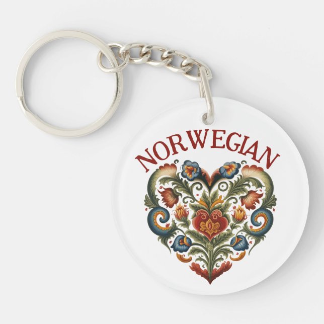 Norvégien Rosemaling Folk Art Heart (Devant)