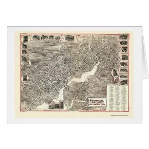 Norwalk, carte panoramique de CT - 1899