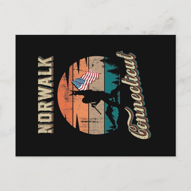 Norwalk Connecticut Postkarte (Vorderseite)