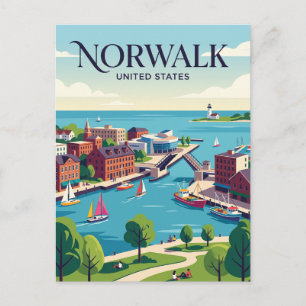 Norwalk Connecticut Postkarte