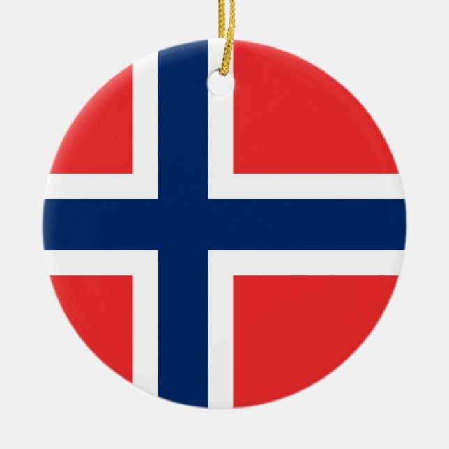 Norway Flag Keramik Ornament (Vorne)
