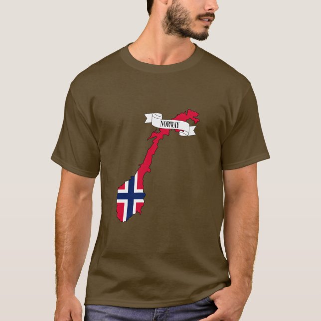  Norway flag map T-Shirt (Vorderseite)