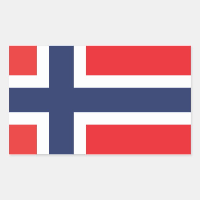 NORWAY FLAG RECHTECKIGER AUFKLEBER (Vorderseite)