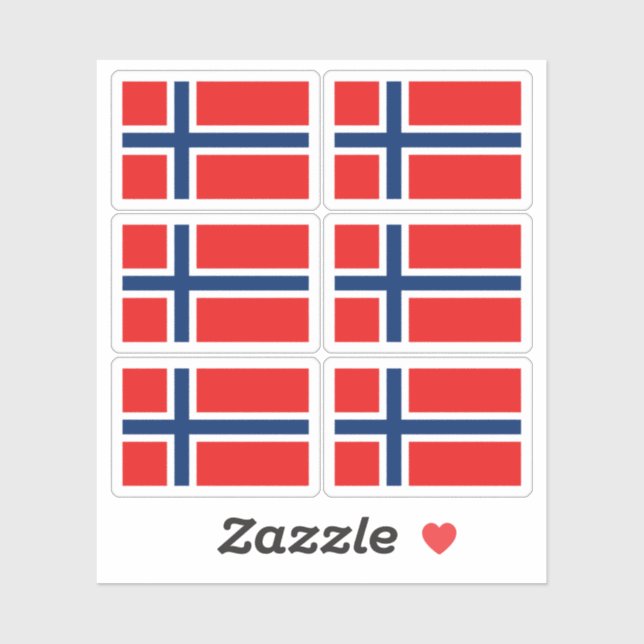 Norway Flag Sticker Collection – Pack of 6  (Blatt)