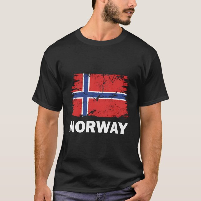 Norway Norwegian Flag Pride Support Norwegian T-Shirt (Vorderseite)