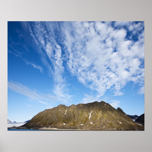 Norway, Svalbard, Clouds above steep cliffs Poster (Vorne)