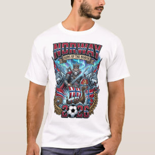 Norwegen 2026 Personalisiertes Fußball Fan T-Shirt