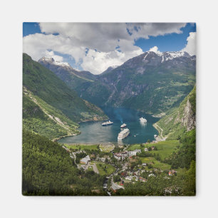 Norwegen-Ansicht zu Geiranger von Flydalsjuvet Magnet