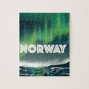 Norwegen Aurora Northern Lights Travel Poster
