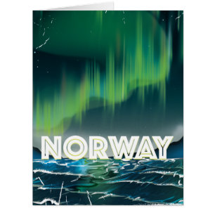 Norwegen Aurora Northern Lights Travel Poster