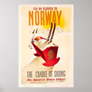 Norwegen Berge Skigebiet Wintersport Skifahren Vin Poster