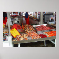 Norwegen, Bergen, Fischmarkt an der Küste