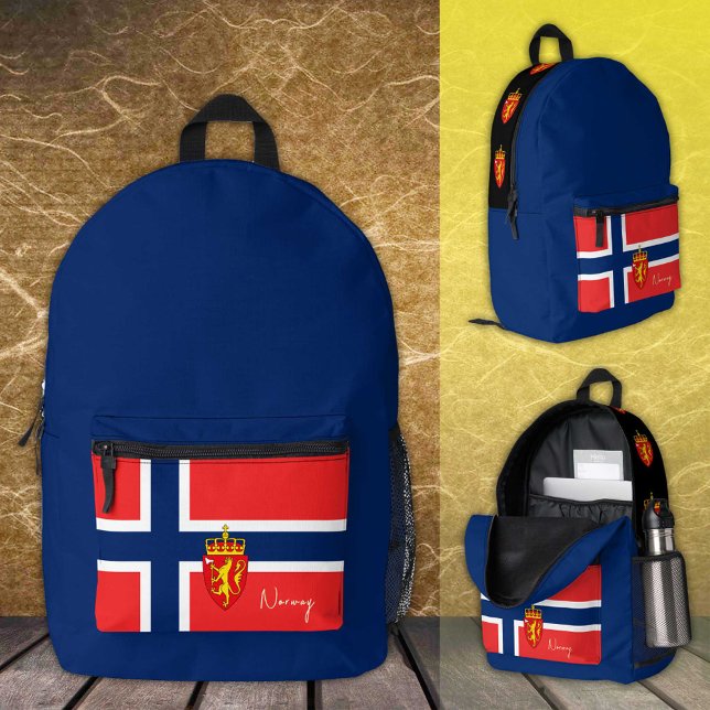 Norwegen, Blauer Rucksack, Norwegische Flagge / pa Bedruckter Rucksack (Von Creator hochgeladen)