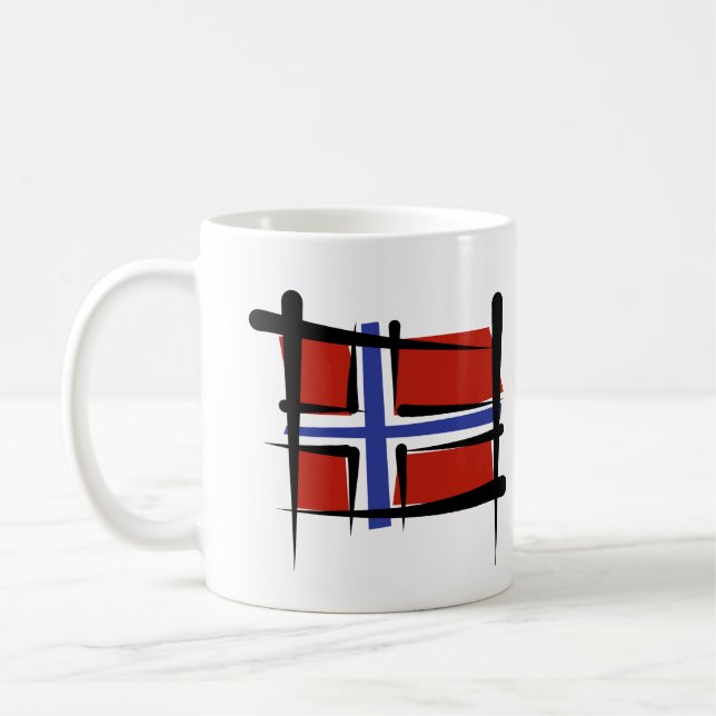 Norwegen-Bürsten-Flagge Kaffeetasse (Links)