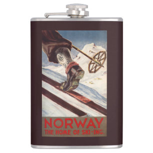 Norwegen - das Zuhause des Skifahrens Flachmann