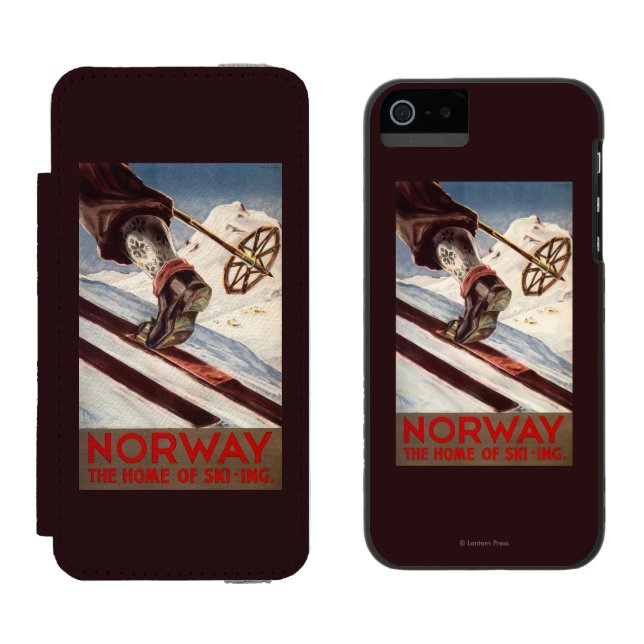 Norwegen - das Zuhause des Skifahrens Incipio iPhone Geldbeutel-Hülle (Seite an Seite)