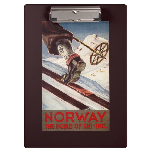 Norwegen - das Zuhause des Skifahrens Klemmbrett (Vorderseite)