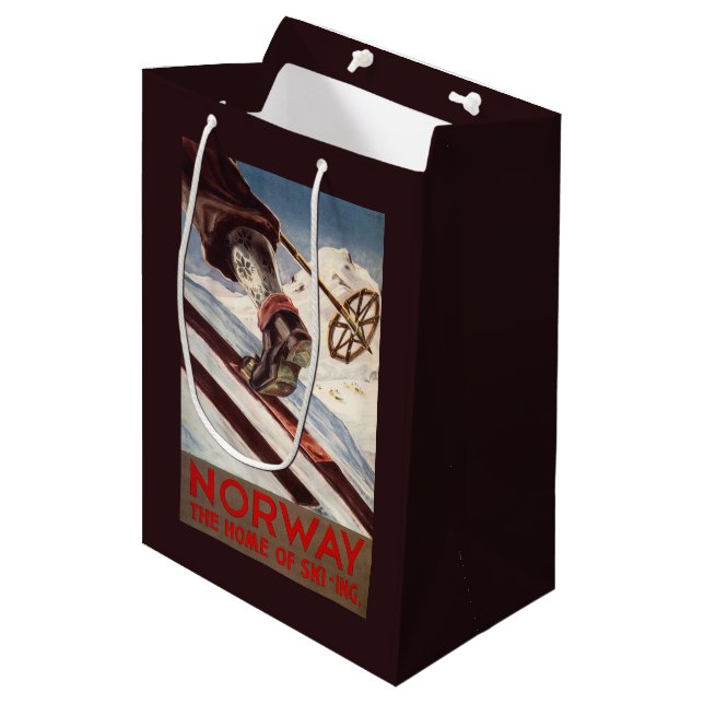 Norwegen - das Zuhause des Skifahrens Mittlere Geschenktüte (Vorderseite Schrägansicht)