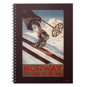 Norwegen - das Zuhause des Skifahrens Notizblock