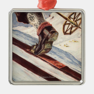 Norwegen - das Zuhause des Skifahrens Silbernes Ornament