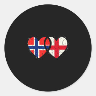 Norwegen England Flaggen stolz norwegisch englisch Runder Aufkleber
