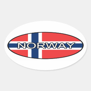 Norwegen-Euro-Aufkleber Ovaler Aufkleber