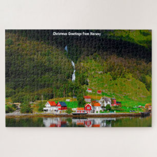Norwegen Fjord Wasserfall Skandinavien. Puzzle