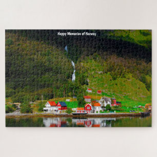 Norwegen Fjord Wasserfall Skandinavien. Puzzle