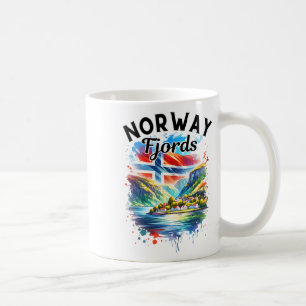 Norwegen Fjorde Kreuzfahrt Norwegische Flagge Skan Kaffeetasse