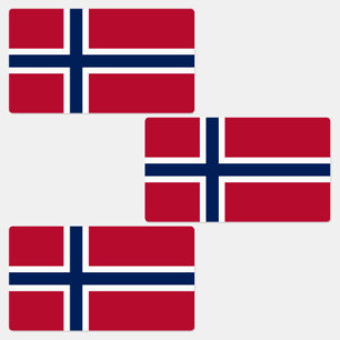 Norwegen-Flagge Etiketten