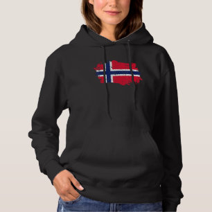 Norwegen-Flagge Grunge Länderflagge Norwegen Hoodie