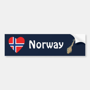 Norwegen Flagge Herz + Karte Aufkleber Autoaufkleber
