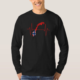 Norwegen-Flagge Herzschlag Skandinavien Norwegen-F T-Shirt