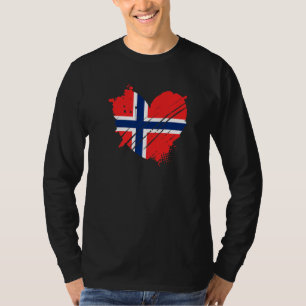Norwegen-Flagge Ich liebe Norwegen steckt in meine T-Shirt