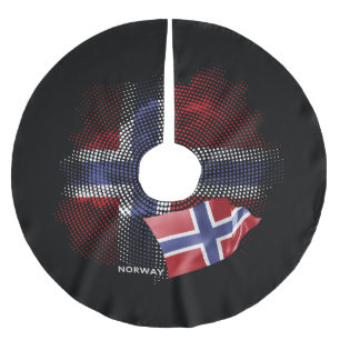Norwegen-Flagge Polyester Weihnachtsbaumdecke