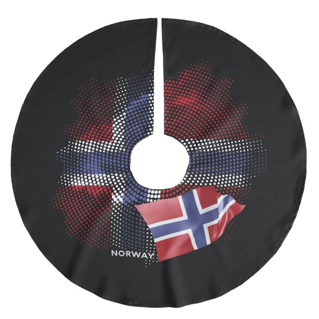 Norwegen-Flagge Polyester Weihnachtsbaumdecke (Vorderseite)