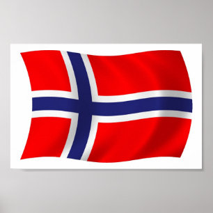 Norwegen Flagge Poster Druck