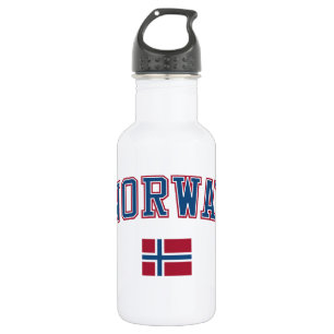 Norwegen + Flagge Trinkflasche