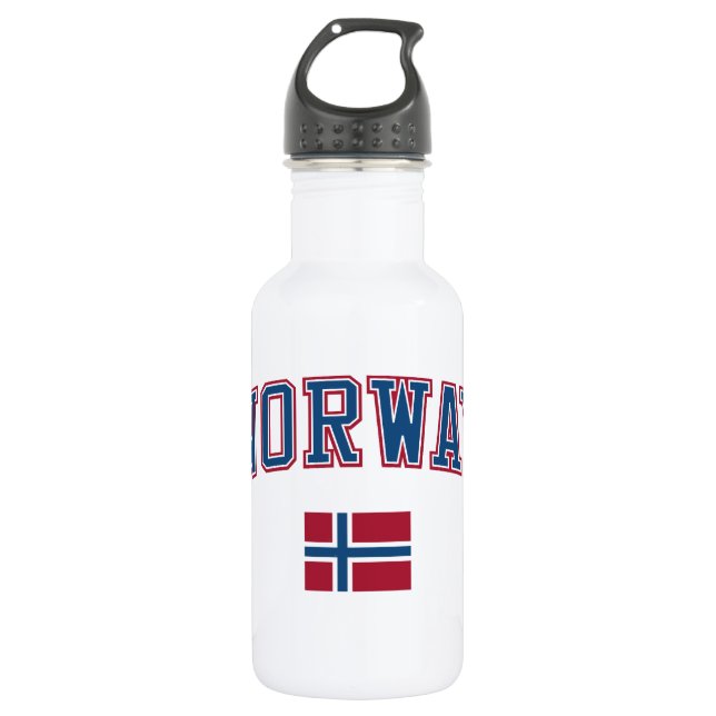 Norwegen + Flagge Trinkflasche (Vorderseite)